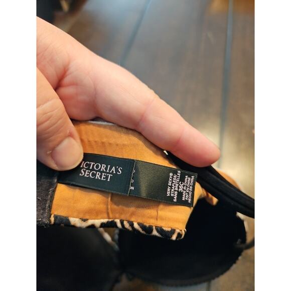 Victoria's Secret Very Sexy Strapless Cheetah Print Bra 36c Brown Black White - Picture 4 of 10